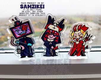 Nun Alastor + Lucifer + Vox Acrylic Standees (Radioapple Radiostatic)