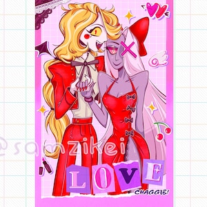 Chaggie Love Pixel Print