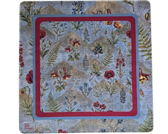 Tapete de viaje para Mahjong – Neopreno de 22x22 cm / Colección Blueberry Summit / Tapete de Mahjong lavable / Tapete de juego portátil