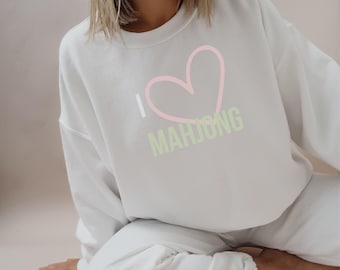 Sudadera de cuello redondo de Mahjong: un regalo acogedor para las noches de juegos