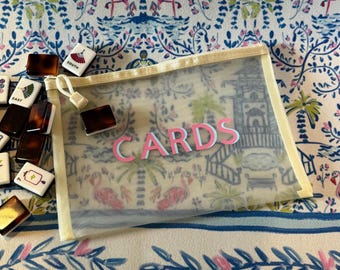 Personalized Mahjong Card Pouch: Mahjong Accessories Bag