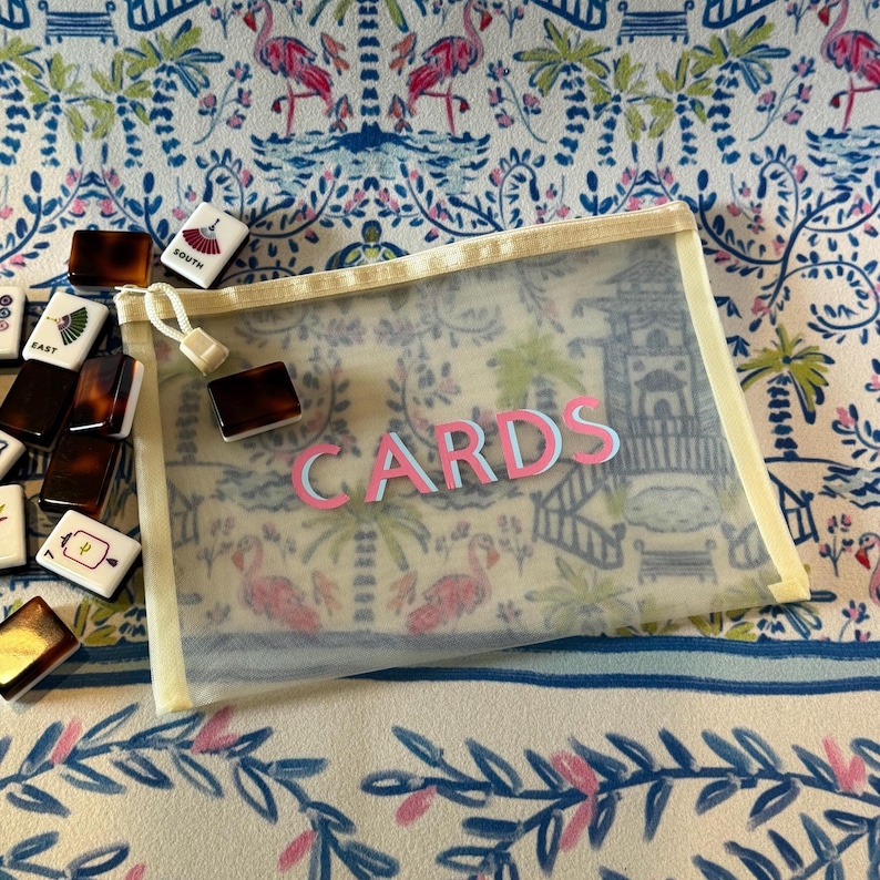 Personalized Mahjong Card Pouch: Mahjong Accessories Bag