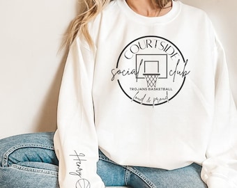 Custom Basketball Mom Sweatshirt: Courtside Social Club Spirit Wear