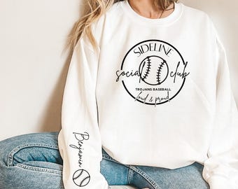 Custom Mom Baseball Sweatshirt: Sideline Social Club Spirit Wear
