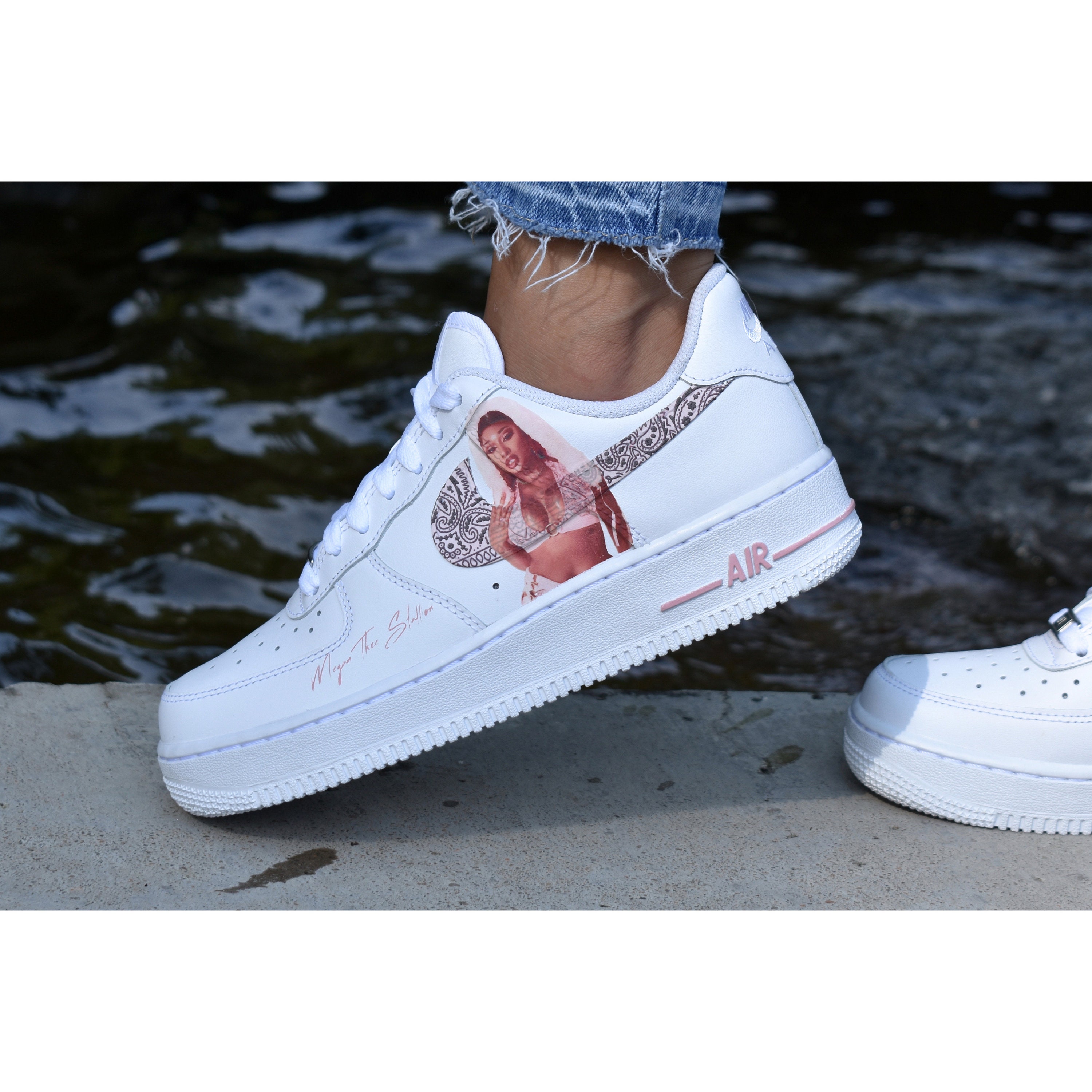 Megan the stallion custom Air Force ones | Etsy
