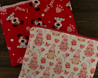 Valentines Zipper Pouches