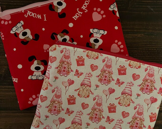 Valentines Zipper Pouches