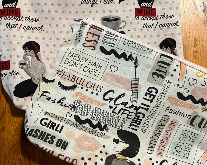 Girl glam & Coffee zipper pouch