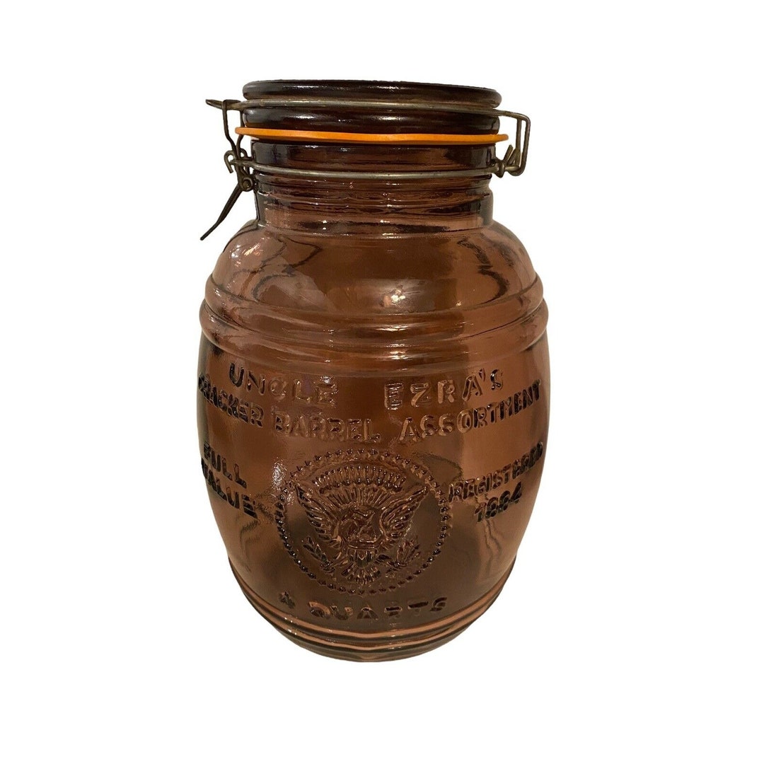 Uncle Ezras Cracker Barrel Purple Cookie Jar 4 Quarts Sealed Lid - Etsy