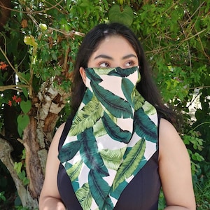 Floral Chiffon Scarf Face Mask: Lightweight Neck Gaiter with Nose Wire