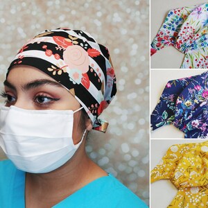 Scrub Caps For Women, Ponytail Scrub Cap, Surgical Scrub Cap, Nurse Hat