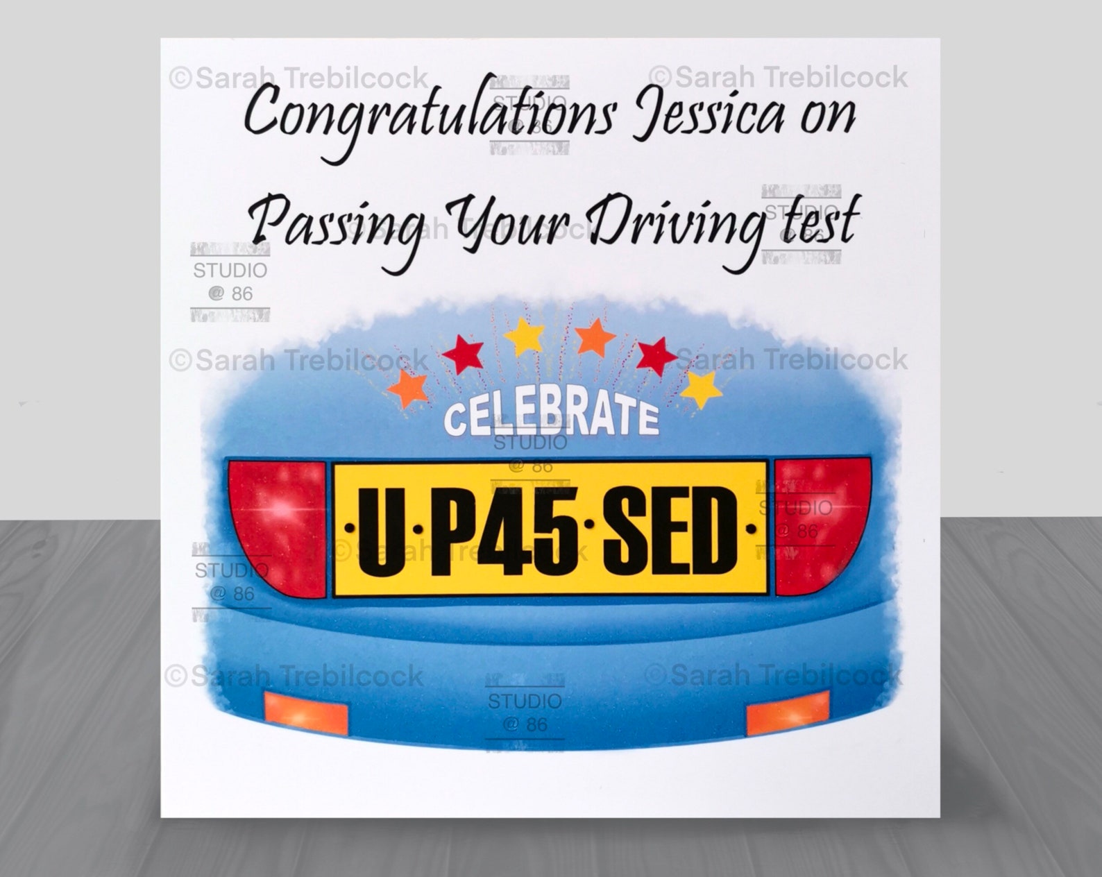 Personalised Number Plate U P45 SED Changeable Card Insert Etsy