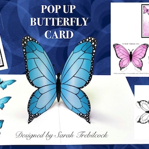 For A4 only PDF instant download to print & make a pop up butterfly concept card an original design