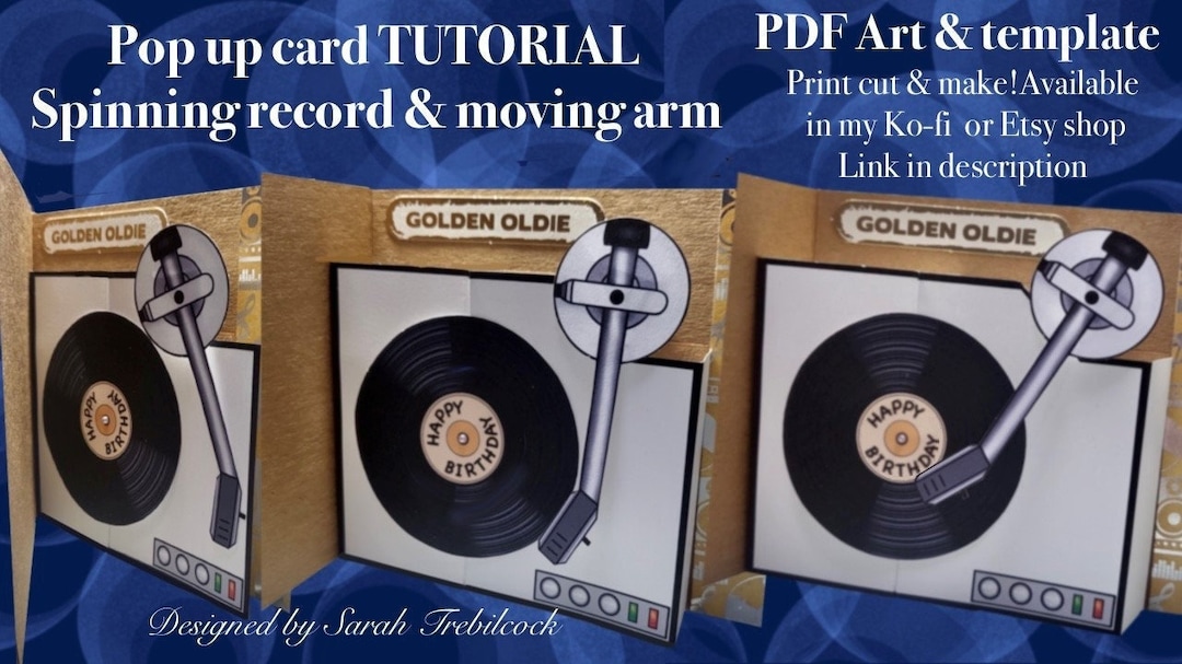 PDF Instant Download to Print & Make a Pop up Record Player Concept