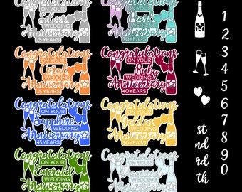 Descarga digital SVG Hitos de aniversario Saludos soldados con fondo compensado Plata Perla Coral Rubí Zafiro Dorado Esmeralda Diamante