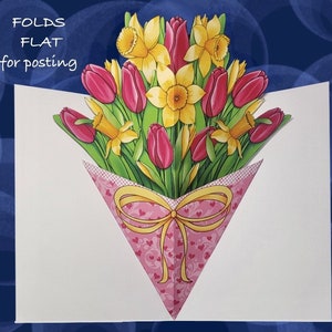 Download instantâneo em PDF para imprimir e destacar o buquê de flores da primavera Dia das Mães Aniversário Páscoa