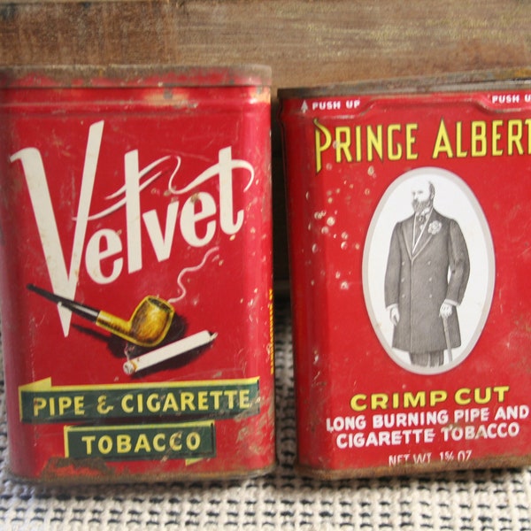 Prince Albert Tobacco & Velvet Tins Vintage Deco mcm