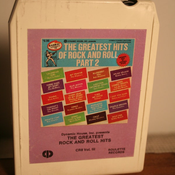 8 Track The Greatest Hits of Rock n Roll - Calendar Girl Blueberry Hill Splish Splash There goes my baby I got you babe and more