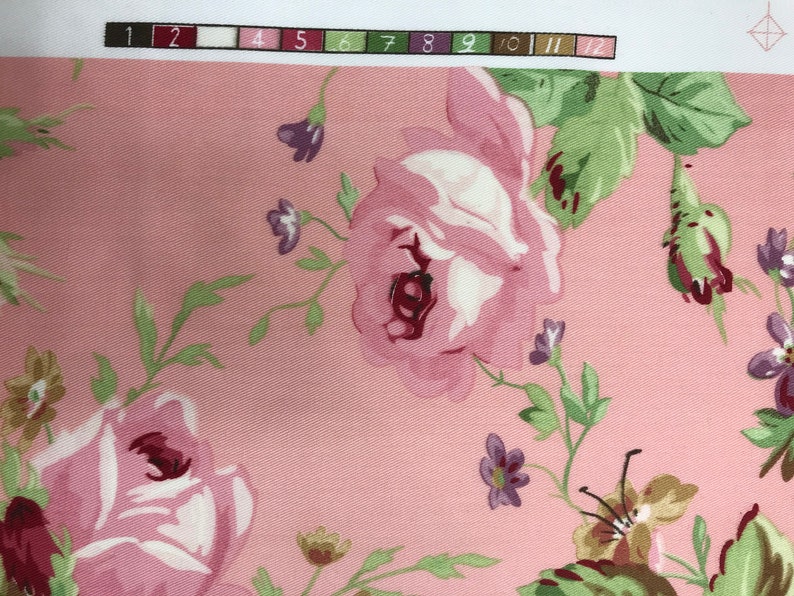 RL 100 Cotton Fabric Pink Cabbage Roses on a Pink Ground