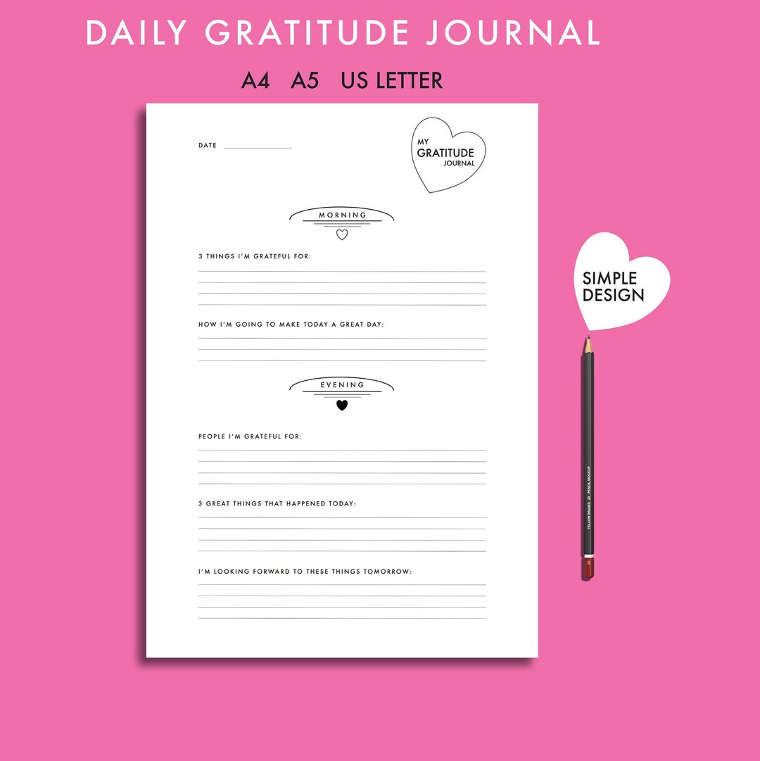 Gratitude Journal A4, A5 & US Letter - Etsy