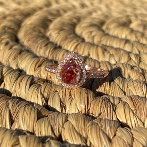 Tear Drop Ring with Memorial Flowers