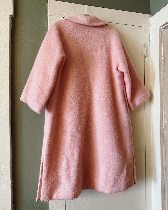 Early 1960s Baby Pink Cotton Candy Mohair Swing C… - image 7