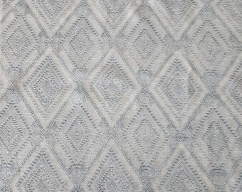 Colefax and Fowler Upholstery Fabric: Ingram Old Blue Diamond Lattice, 2 Yards