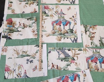 Brunschwig & Fils Luang Meadow luan print fabric remnants lot