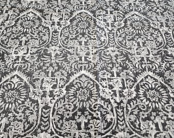 Scalamandre Sarong Storm Fabric: Jacquard Ikat Upholstery, 2 Yards