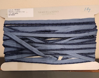 Lapis Blue Braided Cord with Tape - Samuel and Sons - By The Yard