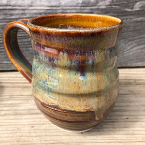 Large 12-14oz. Ceramic Pottery Mug in Waterfall Brown, FREE SHIPPING