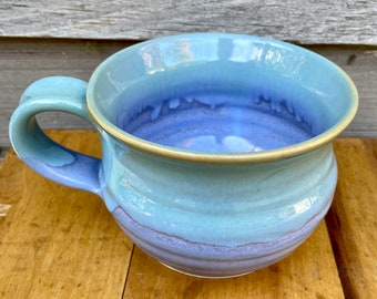 Ceramic Handmade Large Pottery Soup Mug 18-22 oz in Lilac Purple