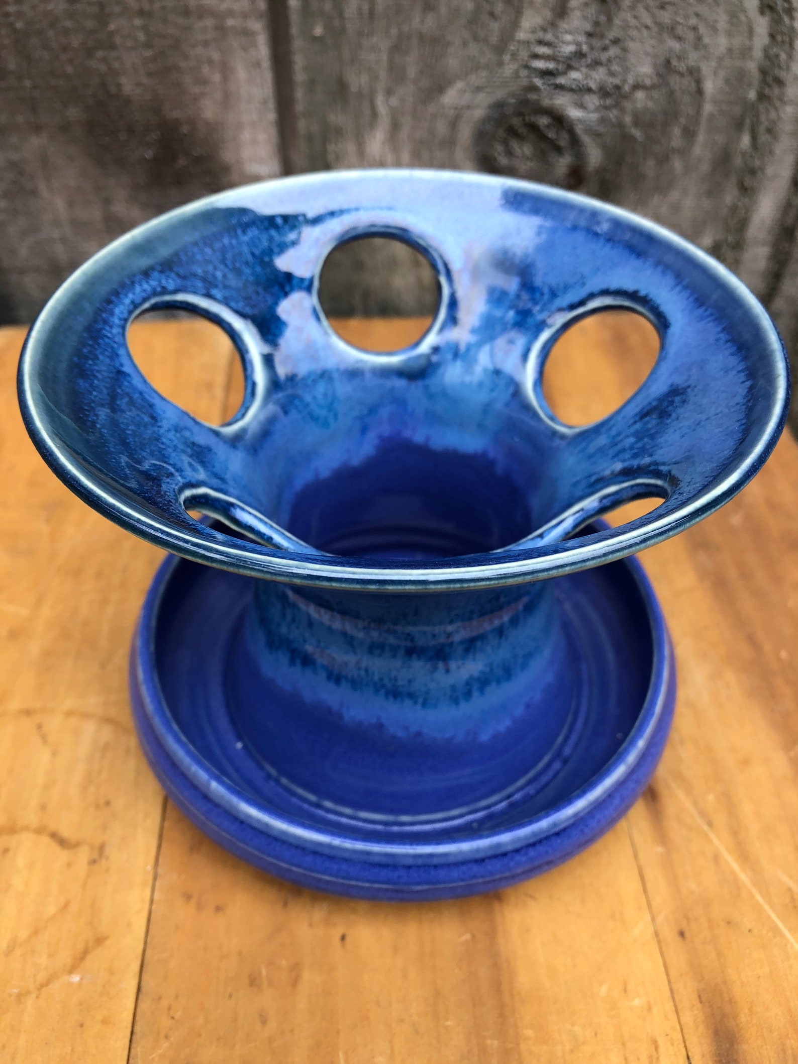 Ceramic Toothbrush Holder in Aster Blue Pottery Toothbrush Etsy