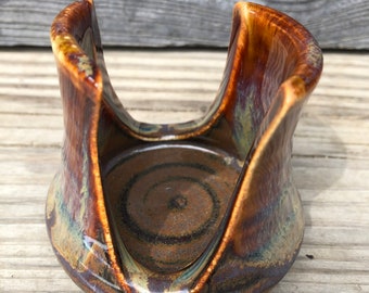 Handmade Ceramic Spongeholder in Waterfall Brown **FREE SHIPPING**