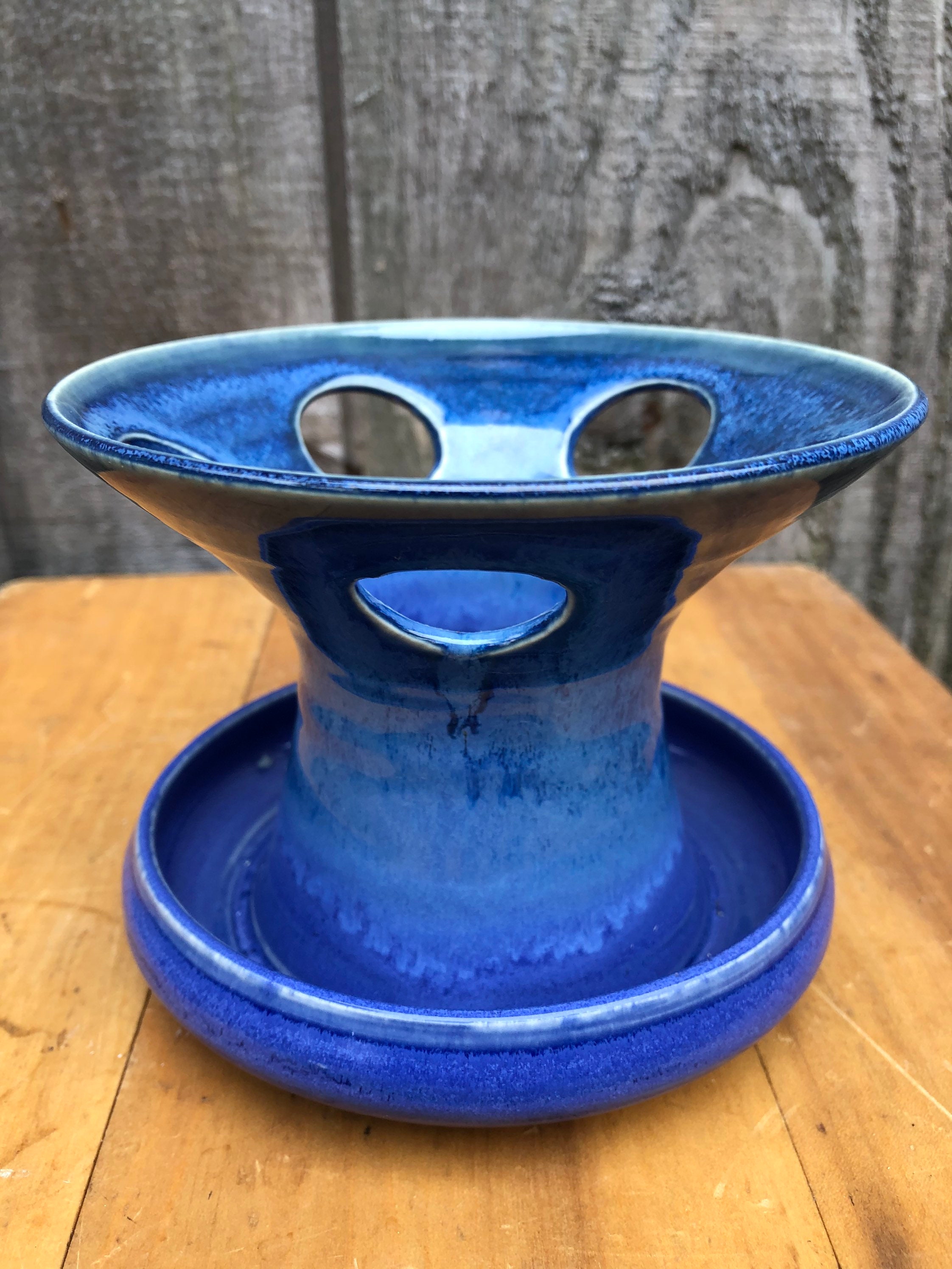 Ceramic Toothbrush Holder in Aster Blue Pottery Toothbrush Etsy