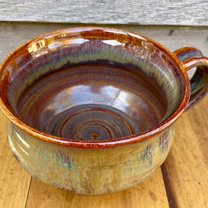 Handmade Large Ceramic Soup Mug in Waterfall Brown ***FREE SHIPPING***