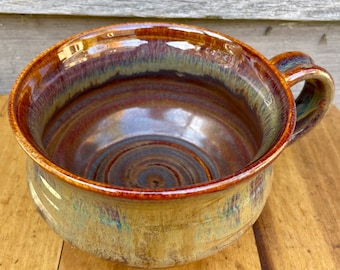 Handmade Large Ceramic Soup Mug in Waterfall Brown ***FREE SHIPPING***