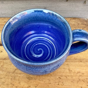 Handmade Large Ceramic Soup Mug 18-20 oz. in Aster Blue