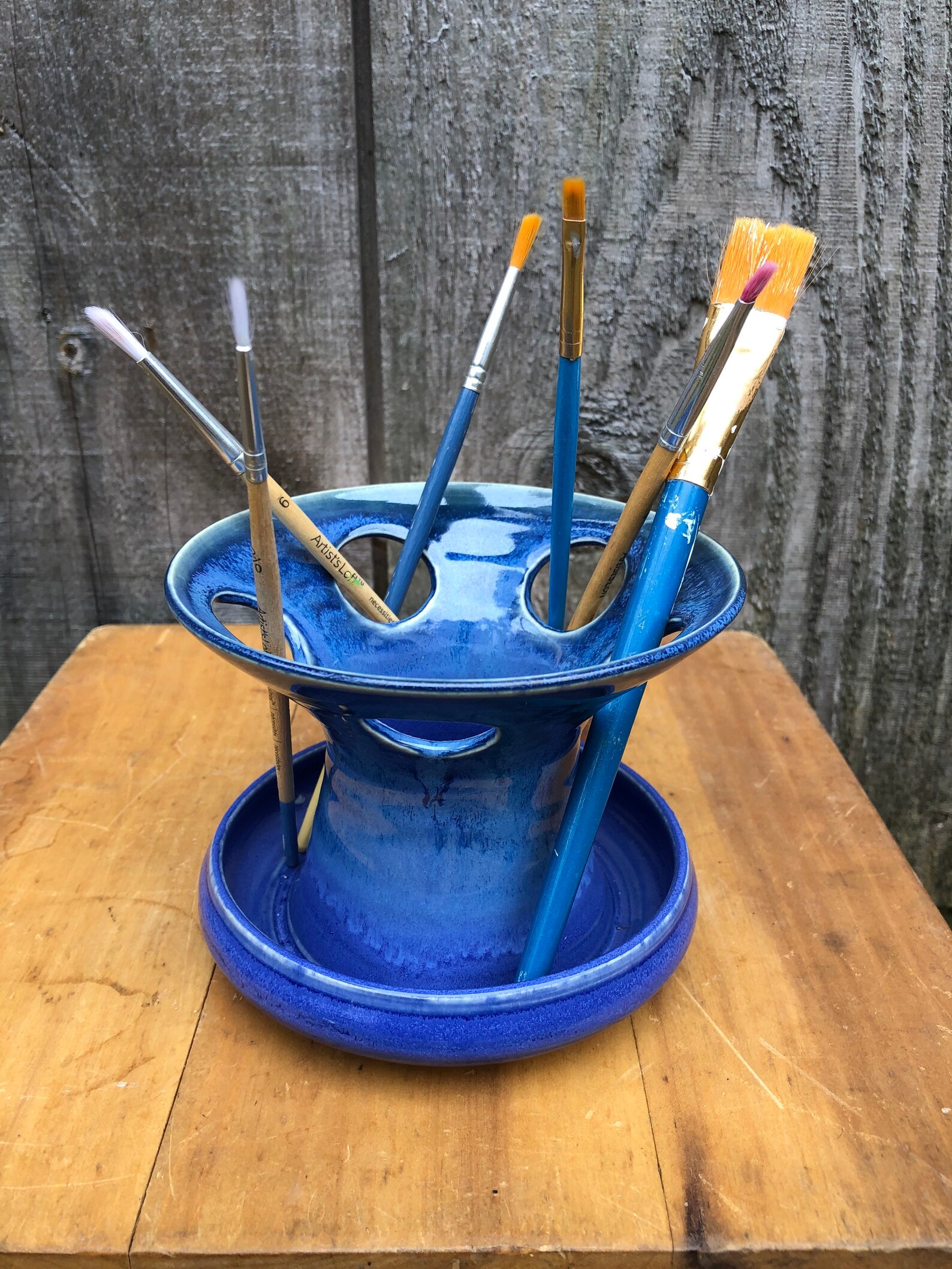 Ceramic Toothbrush Holder in Aster Blue Pottery Toothbrush Etsy