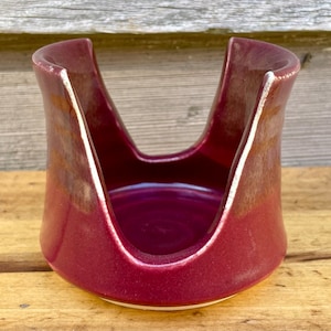 Handmade Ceramic Spongeholder in Ruby Red