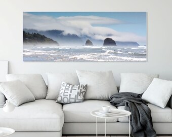 Mist and Clouds on the Coast, Housewarming Gift, Ocean Wallart, Travel Photography Decor, Beachhouse Gift, Large Wall Art