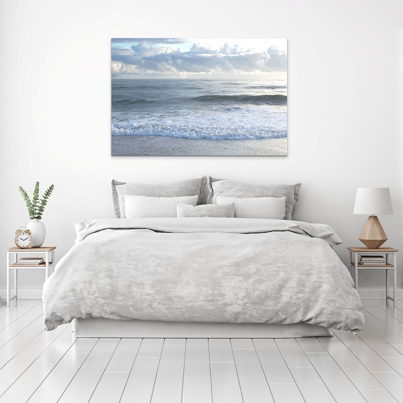 Morning at the Beach Panorama Photo, Housewarming Gift, Ocean Wall art, Travel Photography Decor, Beach house Gift, Large Wall Art zdjęcie 5