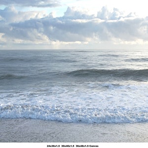 Morning at the Beach Panorama Photo, Housewarming Gift, Ocean Wall art, Travel Photography Decor, Beach house Gift, Large Wall Art 24x32x1.25 Canvas inches