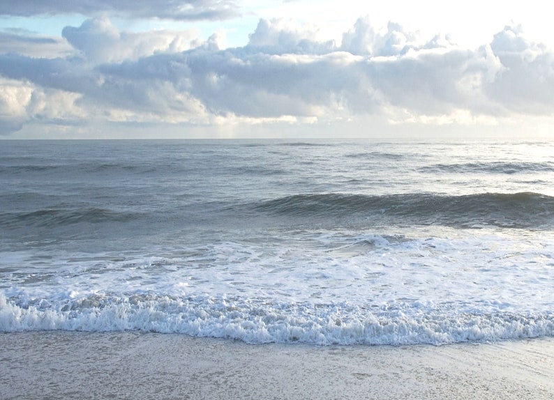 Morning at the Beach Panorama Photo, Housewarming Gift, Ocean Wall art, Travel Photography Decor, Beach house Gift, Large Wall Art zdjęcie 6