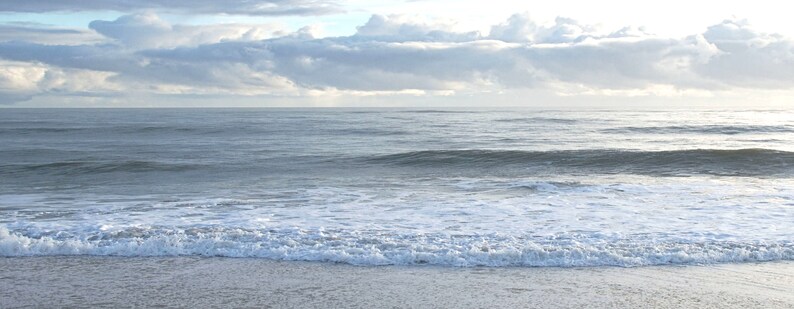 Morning at the Beach Panorama Photo, Housewarming Gift, Ocean Wall art, Travel Photography Decor, Beach house Gift, Large Wall Art zdjęcie 9