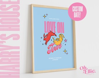 CUSTOM Love On Tour 2022/23 Art Print, Harry Styles Poster, Harry's House Wall Art, Typographic Print, Music Lyric Quote, Retro Illustration