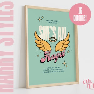 Only Angel Print, Harry Styles Poster, Fine Line Wall Art, Typographic Print, Music Lyric Quote, Retro Illustration, Watermelon Sugar