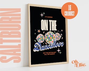 Murder on the Dancefloor Print, Sophie Ellis Bextor Poster, Saltburn Wall Art, Jacob Elordi, Disco Ball Print, Music Lyric Illustration