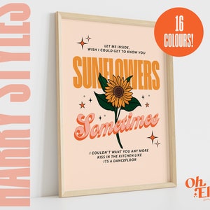 Sunflower, Vol. 6 Art Print, Harry Styles Poster, Fine Line Wall Art, Typographic Print, Music Lyric Quote, Illustration, Watermelon Sugar