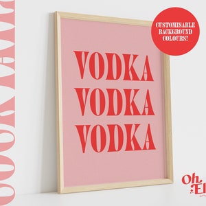 Vodka Quote Print, Drink Poster, Kitchen Decor, Kitchen Art, Retro Wall Art, Typographic Print, Minimalist Home Decor, Vodka Cocktail Lover